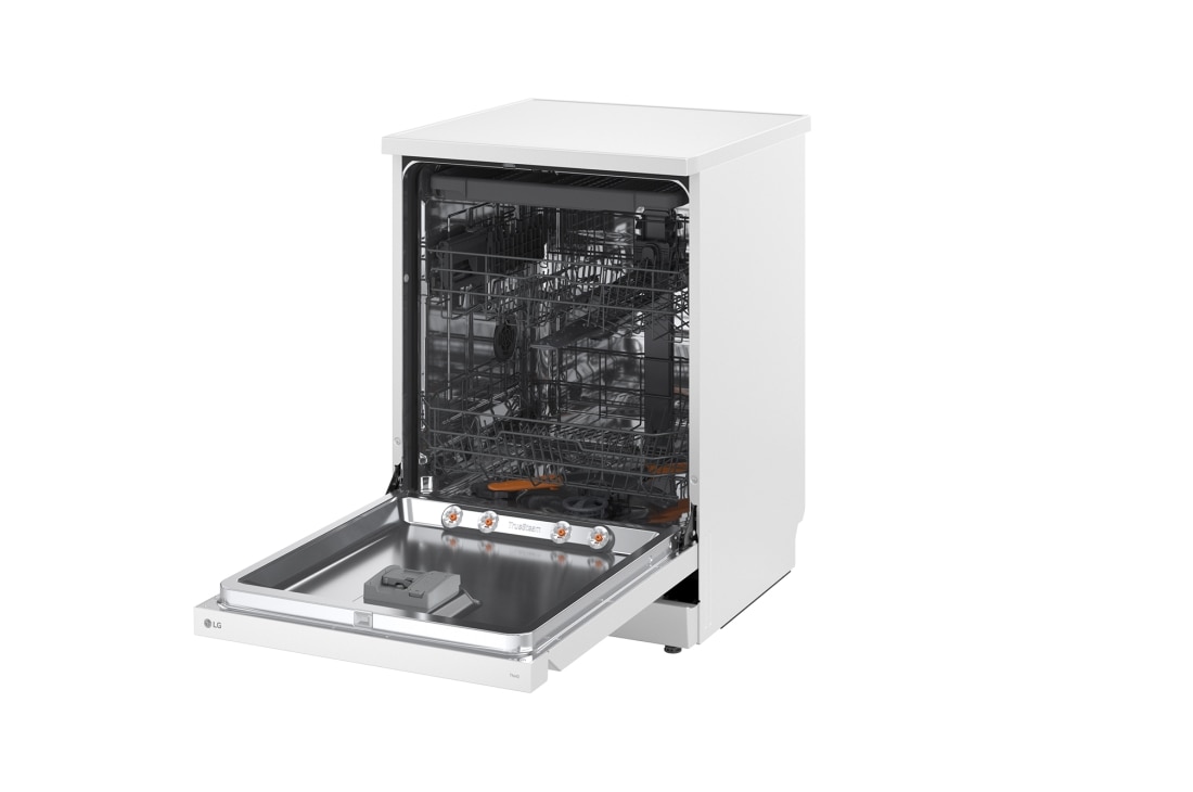 LG QuadWash™ perilica posuđa s TrueSteam™ tehnologijom pranja vodenom parom, vrata s automatskim otvaranjem, 14 kompleta posuđa, ThinQ™ WiFi funkcija, Pogled sa strane, DF273FWS, thumbnail 13