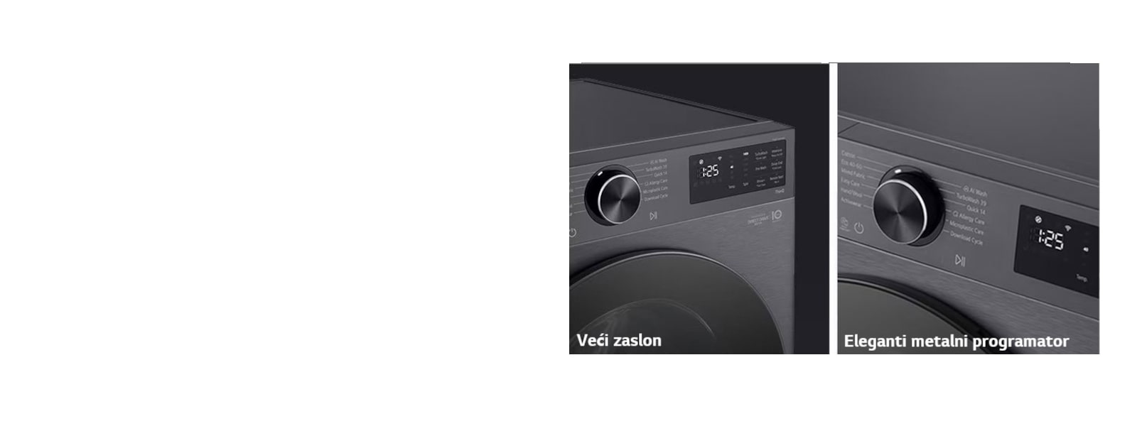 LG perilica rublja sa parom, veći zaslon i elegantni metalni programator