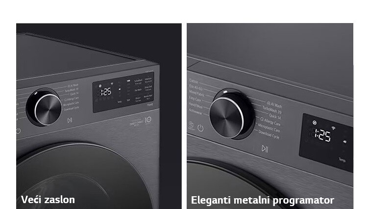 LG perilica rublja sa parom, veći zaslon i elegantni metalni programator