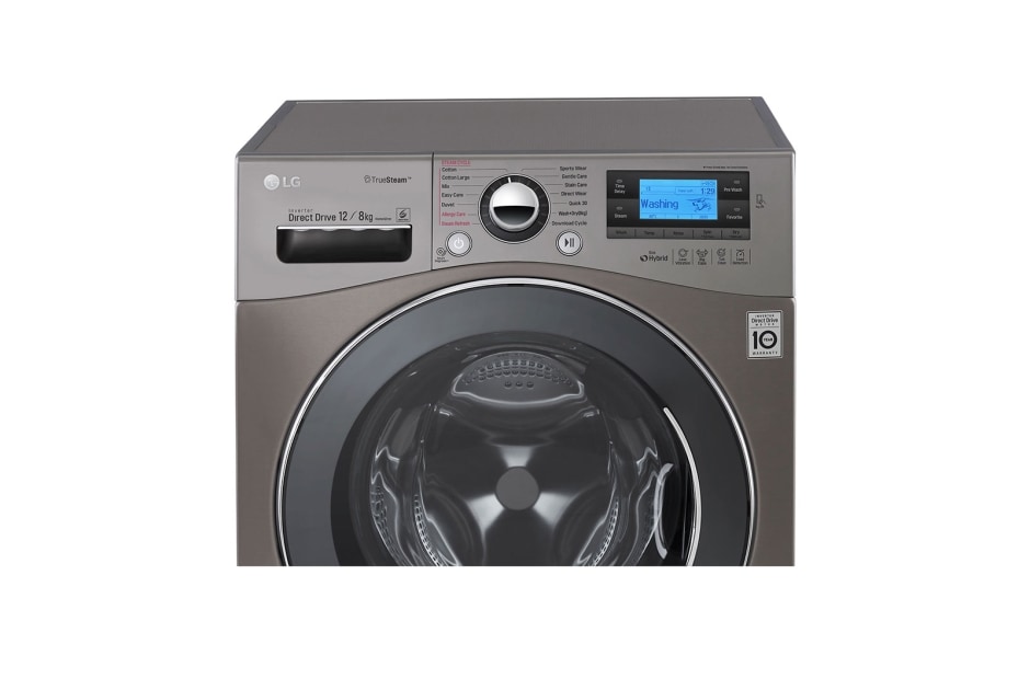 LG Izuzetno veliki kapacitet 12/8 kg, standardnih dimenzija, eco hybrid perilice rublja na paru s inverter direct drive motorom, FH695BDH6N, thumbnail 5