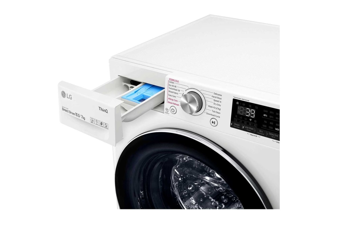 LG 10,5/7 kg, max. 1400 okr./min., Eco Hybrid™ perilica-sušilica sa parom, TurboWash™360, AI DD™ tehnologija i WiFi funkcija, F4DV710S2E, thumbnail 5