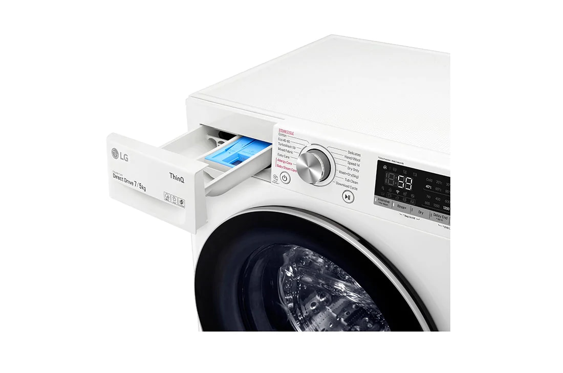 LG 7/5 kg, max. 1200 okr./min., Perilica-sušilica sa parom, TurboWash™, AI DD™ tehnologija i WiFi funkcija, Slim, F2DV5S7S1E, F2DV5S7S1E, thumbnail 5