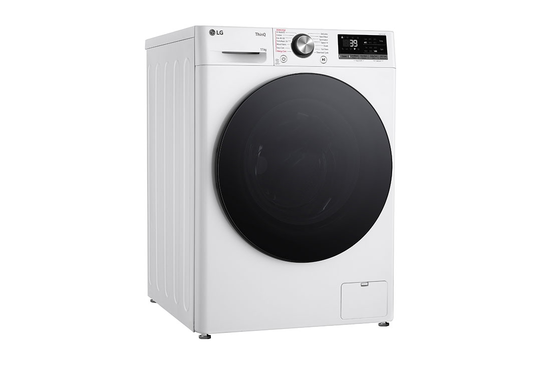 LG 11 kg, max. 1400 okr./min., Perilica rublja sa parom, TurboWash™360, AI DD™ tehnologija i WiFi funkcija, Perspektivni pogled s lijeve strane, F4WR711S2W, thumbnail 10