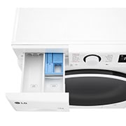 LG 10 kg, max. 1400 okr./min., Perilica rublja sa parom, TurboWash™360 i AI DD™ tehnologija, Pogled na dozator deterdženta i sredstva za ispiranje, F4WR510S0W, thumbnail 7