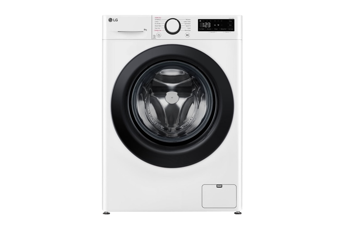 LG 8 kg, max. 1200 okr./min., Perilica rublja sa parom, AI DD™ tehnologija, Slim, Pogled sprijeda, F2WR508SBW