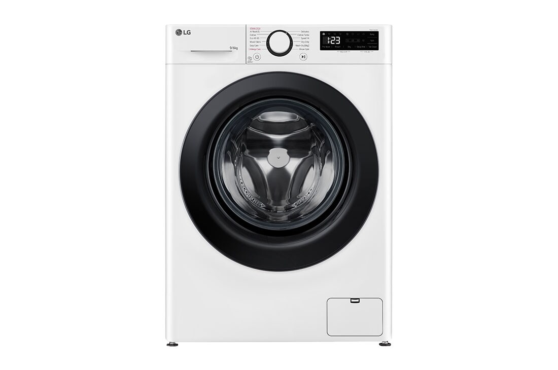 LG 9/6 kg, max. 1400 okr./min., Perilica-sušilica sa parom, AI DD™ tehnologija, Pogled sprijeda, F4DR509SBW