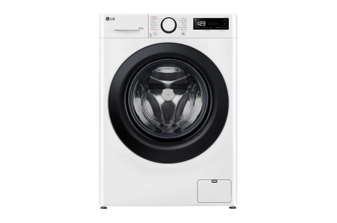 LG 8/5 kg, max. 1200 okr./min., Perilica-sušilica sa parom, AI DD™ tehnologija, Slim, Pogled sprijeda, F2DR508SBW