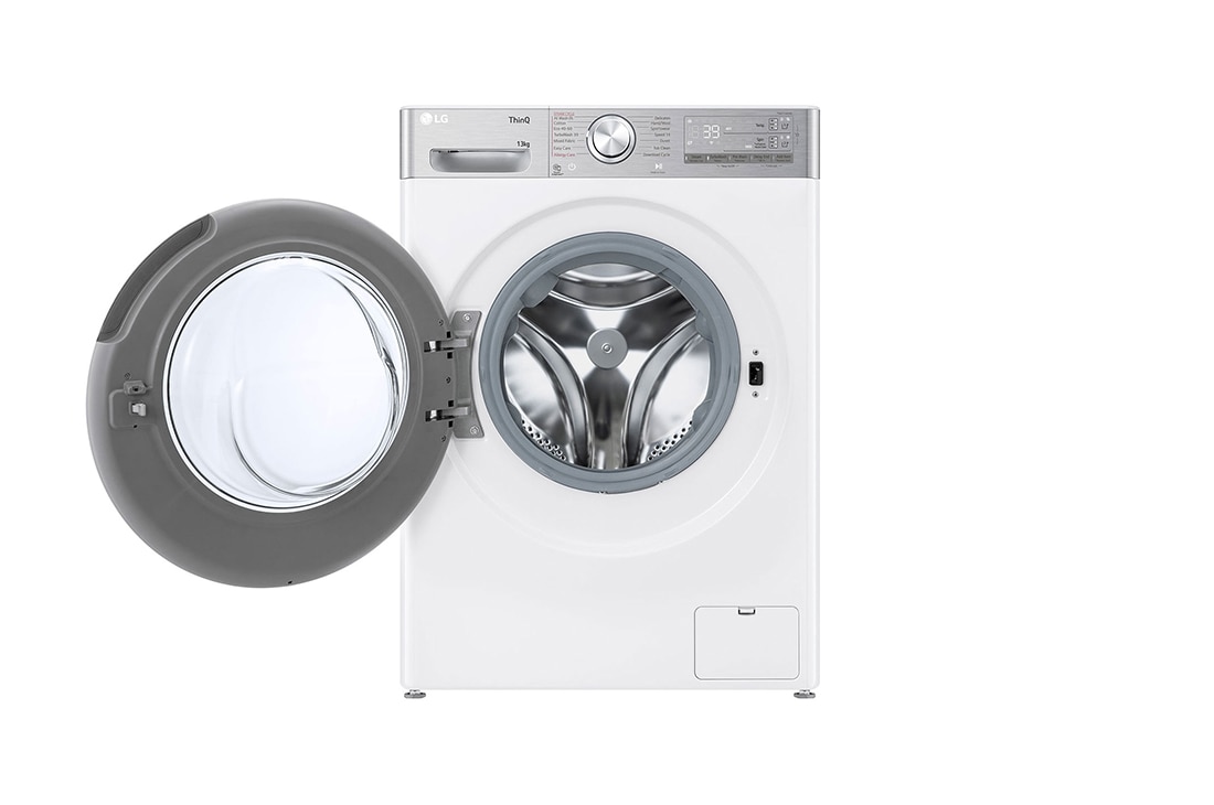 LG 13 kg, max. 1400 okr./min., Perilica rublja sa parom, TurboWash™360, AI DD™ tehnologija i WiFi funkcija, Pogled sprijeda s otvorenim vratima, F4WR913P3WA, thumbnail 2