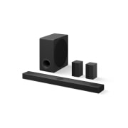 LG S80TR LG Soundbar s Dolby Atmos Rear 5.1.3 kanalnim zvukom, Blago zakošeni prikaz LG Soundbara S80TR, niskofrekventnog zvučnika (subwoofera) i stražnjih zvučnika, S80TR, thumbnail 2