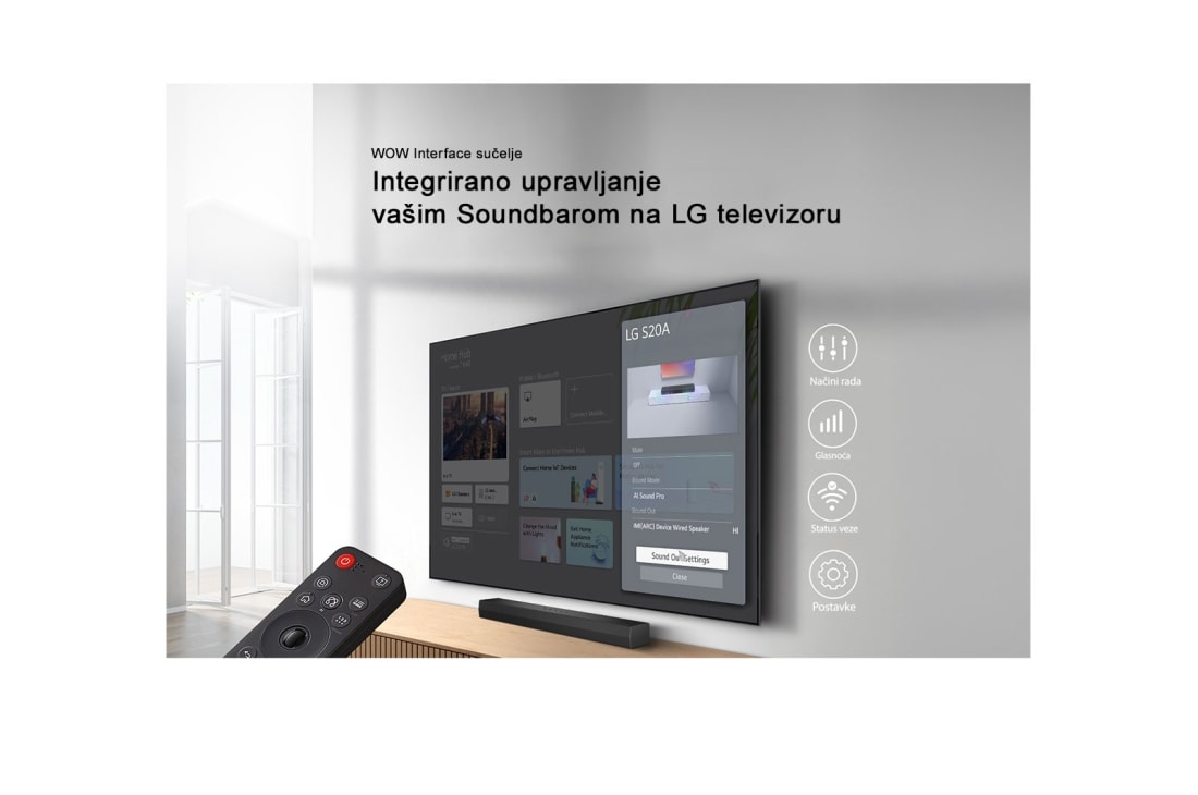LG S20A LG Soundbar s 2.1-kanalnim zvučnikom za televizor, S20A, thumbnail 13