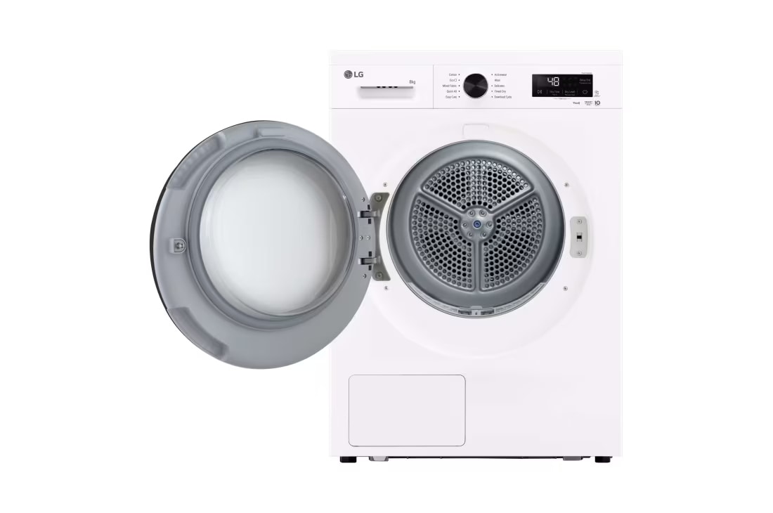 LG 8 kg,  Sušilica rublja sa toplinskom pumpom, kondenzator sa automatskim čišćenjem, ThinQ™ WiFi funkcija, Sušilica rublja s toplinskom pumpom - RHX1008NWK, RHX1008NWK, thumbnail 2