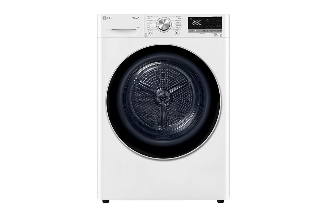 LG 8 kg, Eco Hybrid™ DUAL Inverter sušilica rublja sa toplinskom pumpom, kondenzator sa automatskim čišćenjem, ThinQ™ WiFi funkcija, RH80V9AV3N, RH80V9AV3N