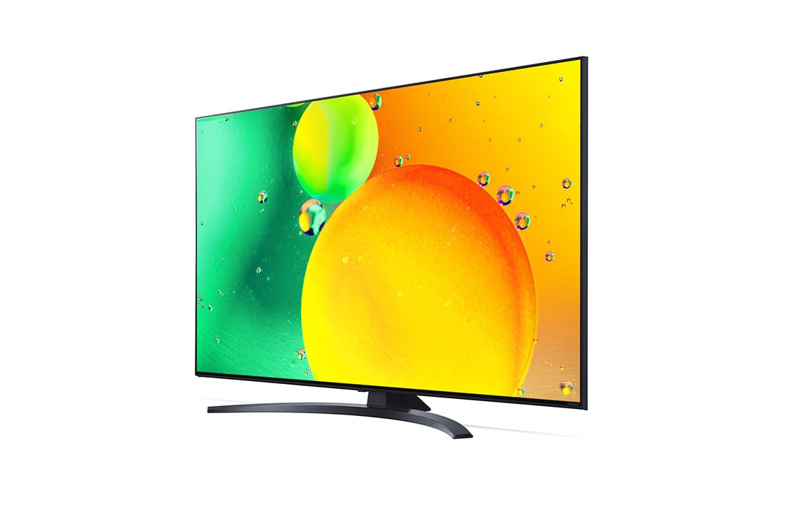 LG 55'' (139 cm) 4K HDR Smart Nano Cell TV, prikaz bočne strane pod kutom od 30 stupnjeva s nadograđenom slikom, 55NANO763QA, thumbnail 3