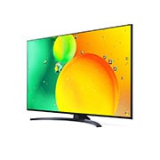 LG 55'' (139 cm) 4K HDR Smart Nano Cell TV, prikaz bočne strane pod kutom od 30 stupnjeva s nadograđenom slikom, 55NANO763QA, thumbnail 3