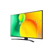 LG 50'' (127 cm) 4K HDR Smart Nano Cell TV, prikaz bočne strane pod kutom od 30 stupnjeva s nadograđenom slikom, 50NANO763QA, thumbnail 3