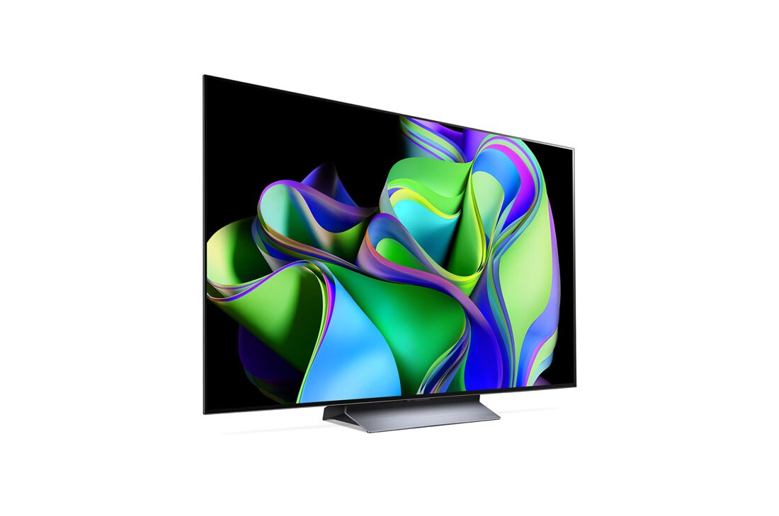LG Pametni televizor LG OLED evo C3 od 55 inča u 4K tehnologiji 2023., Lagano nagnut prikaz desne bočne strane., OLED55C32LA, thumbnail 5