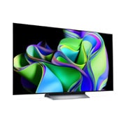 LG Pametni televizor LG OLED evo C3 od 55 inča u 4K tehnologiji 2023., Lagano nagnut prikaz desne bočne strane., OLED55C32LA, thumbnail 6