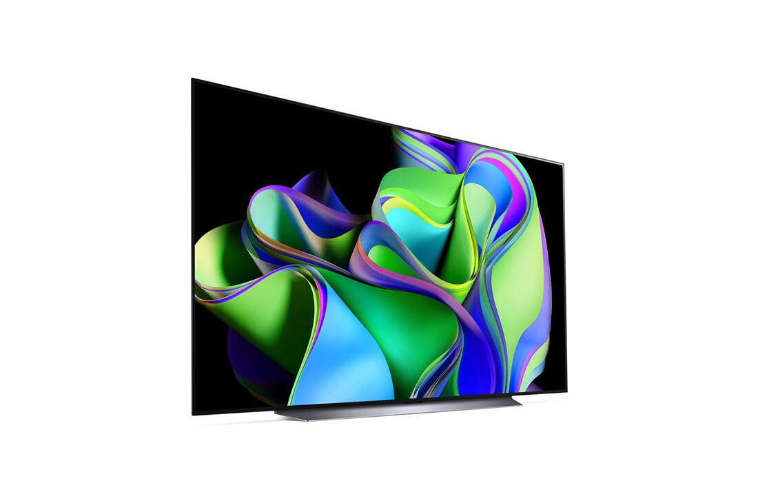 LG Pametni televizor LG OLED evo C3 od 83 inča u 4K tehnologiji 2023., Lagano nagnut prikaz desne bočne strane., OLED83C31LA, thumbnail 5