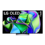 LG Pametni televizor LG OLED evo C3 od 77 inča u 4K tehnologiji 2023., Prikaz prednje strane s televizorom LG OLED evo i znakom 11 godina svjetski br. 1 OLED na zaslonu., OLED77C32LA, thumbnail 1