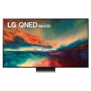 LG Pametni televizor LG QNED Mini LED 86 od 75 inča u 4K tehnologiji 2023, Prikaz prednje strane televizora LG QNED s nadograđenom slikom i na njoj logotip proizvoda, 75QNED863RE, thumbnail 1