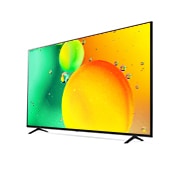 LG NanoCell 75'' NANO75 4K TV, prikaz bočne strane pod kutom od 30 stupnjeva s nadograđenom slikom, 75NANO753QA, thumbnail 3