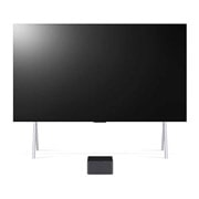 LG Prvi televizor na svijetu sa značajkom istinske bežične povezivosti True Wireless LG SIGNATURE OLED M3 od 97 inča s bežičnim prijenosom slike i zvuka od 4K 120 Hz , Pogled sprijeda s LG OLED M3, ispod Zero Connect Box, amblem OLED TV broj 1 u svijetu tijekom 10 godina, LG OLED evo i logotipom petogodišnjeg jamstva (5-year Panel Warranty) na zaslonu, OLED97M39LA, thumbnail 1