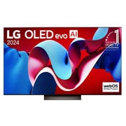 LG OLED evo AI C4 4K Smart TV od 65 inča 2024, Prikaz prednje strane LG OLED evo AI TV, OLED C4, na zaslonu se prikazuje amblem logotipa „11 godina najbolji OLED TV na svijetu” i logotip opcije webOS Re:New Program, OLED65C41LA, thumbnail 1
