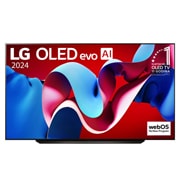 LG OLED evo AI C4 4K Smart TV od 83 inča 2024, Prikaz prednje strane LG OLED evo AI TV, OLED C4, na zaslonu se prikazuje amblem logotipa „11 godina najbolji OLED TV na svijetu” i logotip opcije webOS Re:New Program, OLED83C43LA, thumbnail 1
