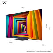 LG UHD AI UT91 4K Smart TV 2024 od 65 inča, Blago zakošen prikaz s lijeve strane na televizora LG UHD TV, UT91, 65UT91003LA, thumbnail 3