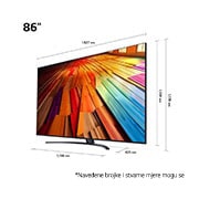 LG UHD AI UT81 4K Smart TV od 86 inča 2024,  front with dimensions, 86UT81003LA, thumbnail 3