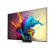 LG AI QNED91 4K Smart TV 2024 od 75 inča, Blago zakošen prikaz s lijeve strane na televizora LG QNED TV, QNED91, 75QNED91T3A, thumbnail 3