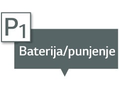 U tekstualnom okviru piše „Baterija/punjenje”.