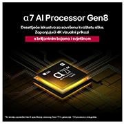 LG Televizor LG NanoCell AI NANO80 4K Smart TV 2025 od 43 inča , Procesor alpha 7 AI Processor Gen8 svijetli žutim svjetlom, a iz njega izlaze raznobojni bljeskovi svjetla. , 43NANO80A3B, thumbnail 6