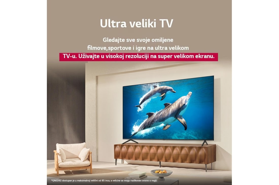 LG Televizor LG QNED evo AI QNED93 4K Smart TV 2025 od 85 inča, Ultra Big, 85QNED93A6A, thumbnail 8