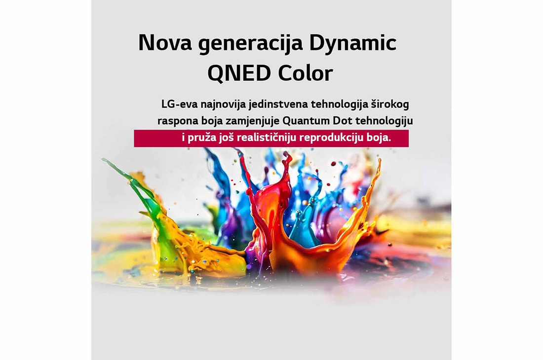 LG Televizor LG QNED AI QNED82 4K Smart TV 2025 od 50 inča, Procesor alpha 7 AI Processor Gen8 svijetli žutim svjetlom, a iz njega izlaze raznobojni bljeskovi svjetla. Naslov upućuje kako procesor omogućuje kvalitetu u rezoluciji od 4K, zapanjujuće boje i osvj, 50QNED82A3B, thumbnail 6