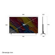 LG Televizor LG QNED AI QNED82 4K Smart TV 2025 od 86 inča, Prikaz s lijeve strane televizora LG QNED TV , 86QNED82A3B, thumbnail 4