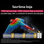 LG  LG OLED evo AI G5 4K Smart TV 2025 od 65 inča, Blještavi vatrometi jarkih boja prikazani su na zaslonu televizora. Ovo prikazuje vjerodostojnost boje od 100 % te istinske boje čak i na sunčevom svjetlu.  Vidljiv je i logotip certifikacije, tehnolo, OLED65G53LS, thumbnail 8