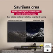 LG OLED AI B5 4K Smart TV 2025 od 55 inča, Dnevni boravak s LG OLED TV koji je montiran na zidu. Na televizoru se prikazuje planinski lanac na tamnom večernjem nebu ispunjenom zvijezdama. Scena je podijeljena na pola. Na jednoj strani je mutni, OLED55B53LA, thumbnail 6