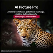 LG OLED AI B5 4K Smart TV 2025 od 55 inča, Leopard u šumi prikazan u živopisnim bojama i pojedinostima. Na leopardu je mreža i svjetlo koje svijetli iza nje, označavajući kako značajka za poboljšanje kvalitete slike pomoću umjetne inteligencij, OLED55B53LA, thumbnail 8