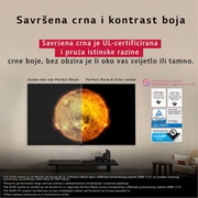 LG  LG OLED AI B5 4K Smart TV 2025 od 65 inča, Dnevni boravak s LG OLED TV koji je montiran na zidu. Na televizoru se prikazuje planinski lanac na tamnom večernjem nebu ispunjenom zvijezdama. Scena je podijeljena na pola. Na jednoj strani je mutni, OLED65B53LA, thumbnail 6