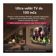 LG Televizor LG QNED evo AI QNED86 4K Smart TV 2025 od 65 inča, Изображение на пейзаж на пещера, гледаща към ясно синьо небе, разделено по средата, като половината от изображението е избледняло, а другата половина е рязко контрастираща. В долния ляв ъгъл е показан, 65QNED86A3A, thumbnail 8