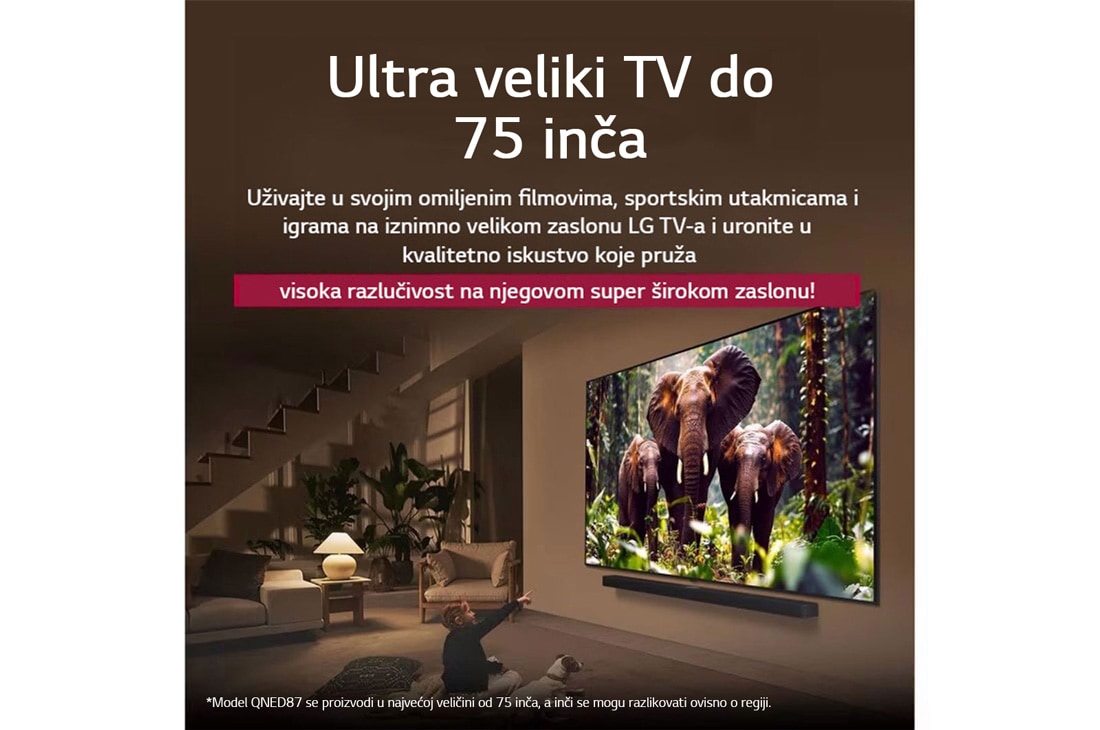 LG Televizor LG QNED evo AI QNED87 4K Smart TV 2025 od 75 inča, Ultra veliki TV do 100 inča, 75QNED87A3B, thumbnail 8
