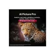 LG  LG OLED evo AI G5 4K Smart TV 2025 od 65 inča, Leopard u šumi prikazan u živopisnim bojama i pojedinostima. Na leopardu je mreža i svjetlo koje svijetli iza nje, označavajući kako značajka za poboljšanje kvalitete slike pomoću umjetne inteligencij, OLED65G51LW, thumbnail 9
