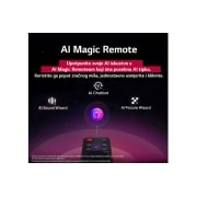 LG  LG OLED evo AI G5 4K Smart TV 2025 od 97 inča, U prvo planu je daljinski upravljač LG AI Magic Remote. Označena je ikona UI gumba. U pozadini je prikazano korisničko sučelje operativnog sustava LG webOS UI. Pokazivač miša označava kako se daljinsk, OLED97G51LW, thumbnail 10