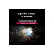 LG Televizor LG QNED AI QNED80 4K Smart TV 2025 od 75 inča, Krajobrazna slika špilje koja gleda u vedro plavo nebo podijeljena je po sredini, pri čemu je jedan polovica slike koja je izblijedjela, a druga polovica ima oštar kontrast. Dolje lijevo je sličica ka, 75QNED80A3A, thumbnail 8