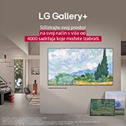 LG OLED evo AI C5 4K Smart TV 2025 od 83 inča, Unutrašnjost elegantnog doma. Prikazana su razna umjetnička djela. Na središnjem zidu nalazi se televizor LG TV na čijem je zaslonu prikazano umjetničko djelo. Televizor izgleda poput slike iz muzeja., OLED83C51LA, thumbnail 12
