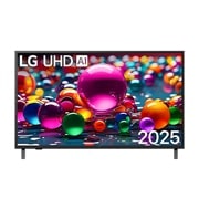 LG Televizor LG UHD AI UA75 4K Smart TV 2025 od 43 inča, Prednji prikaz televizora UHD TV, logotip LG UHDI AI u gornjem uglu. Na televizoru LG UHD TV prikazuju se šarene boje u teksturi sličnoj slici koje se spajaju., 43UA75003LA, thumbnail 1