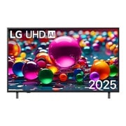 LG Televizor LG UHD AI UA75 4K Smart TV 2025 od 50 inča, Prednji prikaz televizora UHD TV, logotip LG UHDI AI u gornjem uglu. Na televizoru LG UHD TV prikazuju se šarene boje u teksturi sličnoj slici koje se spajaju., 50UA75003LA, thumbnail 1