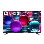 LG Televizor LG UHD AI UA73 4K Smart TV 2025 od 50 inča, Prednji prikaz televizora UHD TV, logotip LG UHDI AI u gornjem uglu. Na televizoru LG UHD TV prikazuju se šarene boje u teksturi sličnoj slici koje se spajaju., 50UA73003LA, thumbnail 1