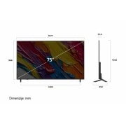 LG Televizor LG QNED AI QNED84 4K Smart TV 2025 od 75 inča, Prikaz s lijeve strane televizora LG QNED TV , 75QNED84A3C, thumbnail 4